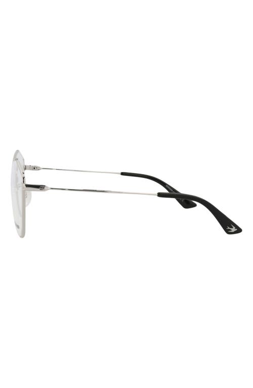 Alexander Mcqueen Mcqueen 56mm Cat Eye Optical Glasses In Silver Silver Transparent