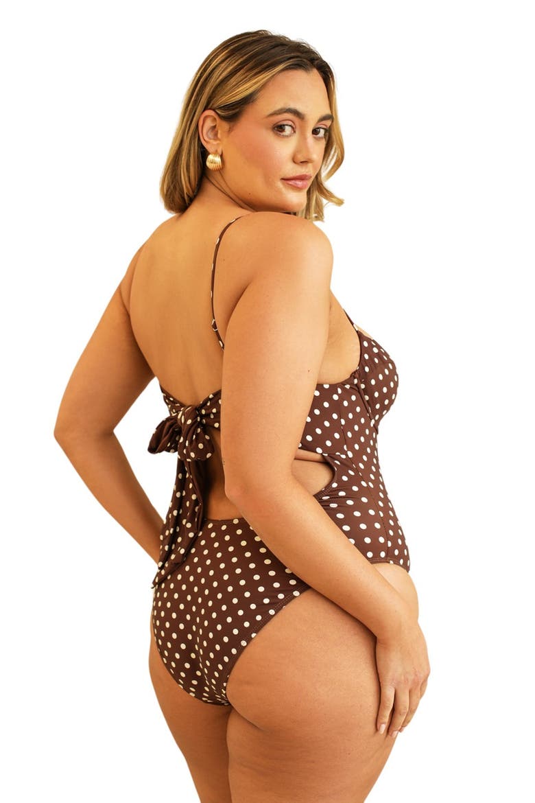 Saltwater One Piece, Alternate, color, Dotted Brown