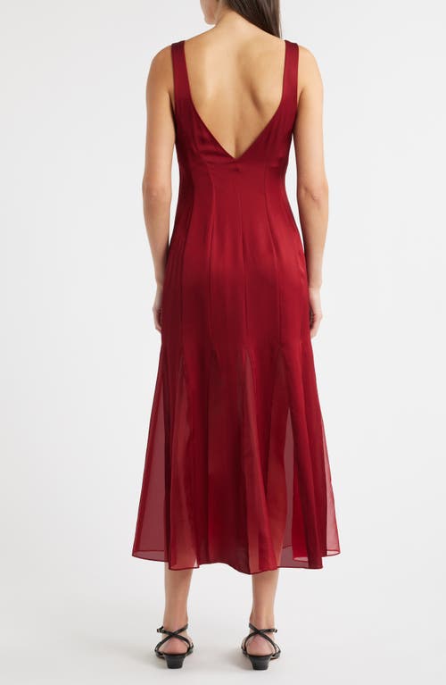 Hugo Boss Boss Sleeveless Godet Maxi Dress In Red