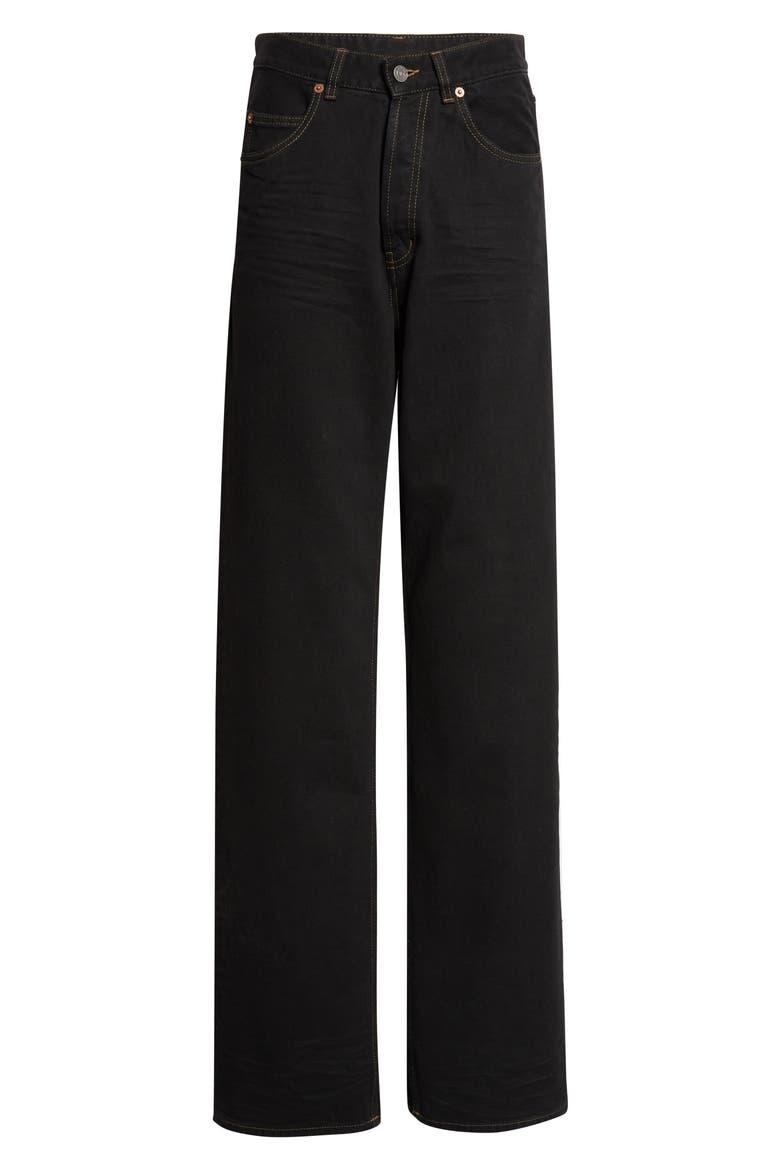High V-Waist Baggy Denim Wide Leg Jeans, Alternate, color, DEEP SEA BLACK