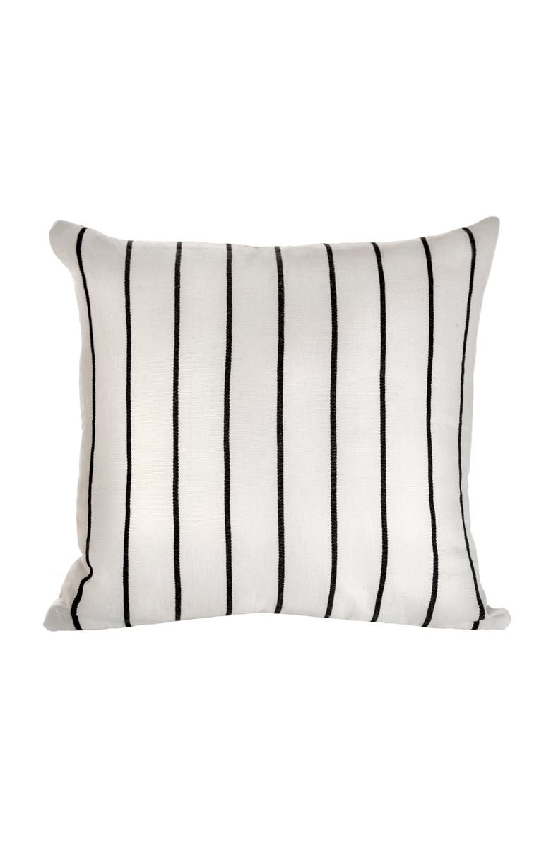 Archive New York Santiago Atitlan I Striped Handwoven Cotton Square Throw Pillow, Main, color, White