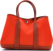 Pre-Owned Hermes Garden Party Tote Toile and Leather 30