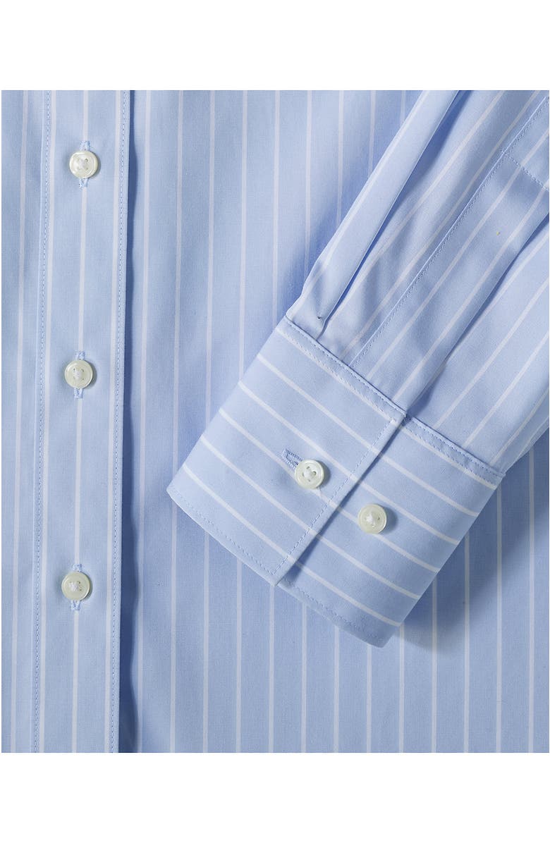 Lands' End No Iron Oversized Poplin Extra Long Tunic, Alternate, color, Le Crest/Blue Stripe