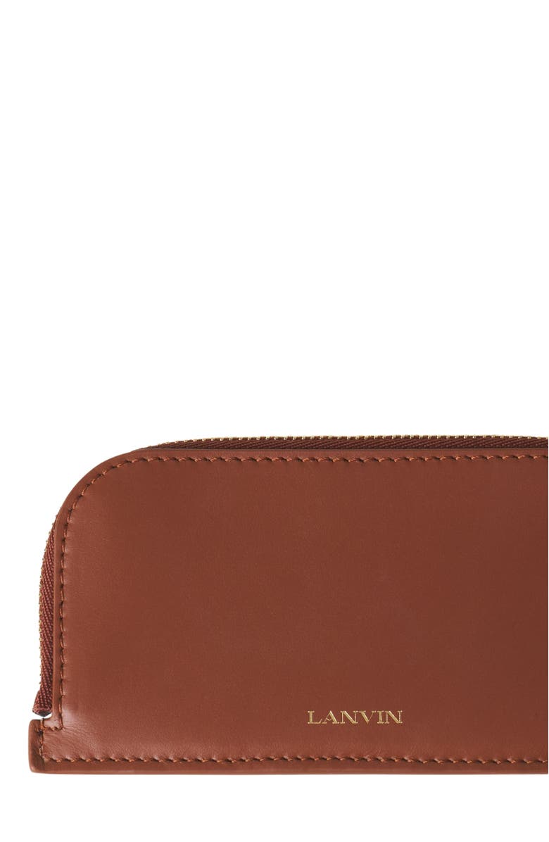 Lanvin Catch By Lanvin Leather Cardholder, Alternate, color, Chestnuts