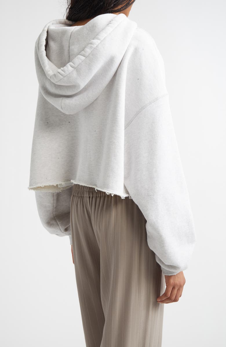 Golden Goose Star Oversize Crop Hoodie, Alternate, color, Vintage Gray Melange