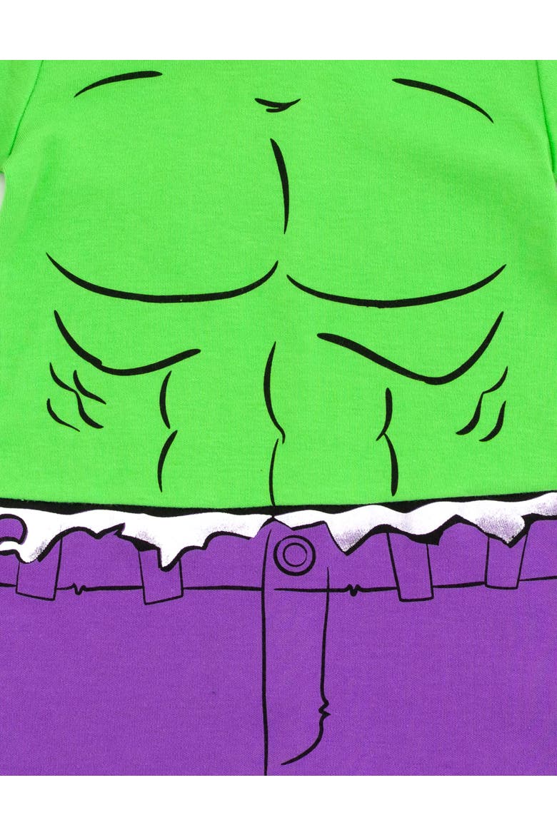Cosplay Hooded Romper, Alternate, color, Hulk Green Purple