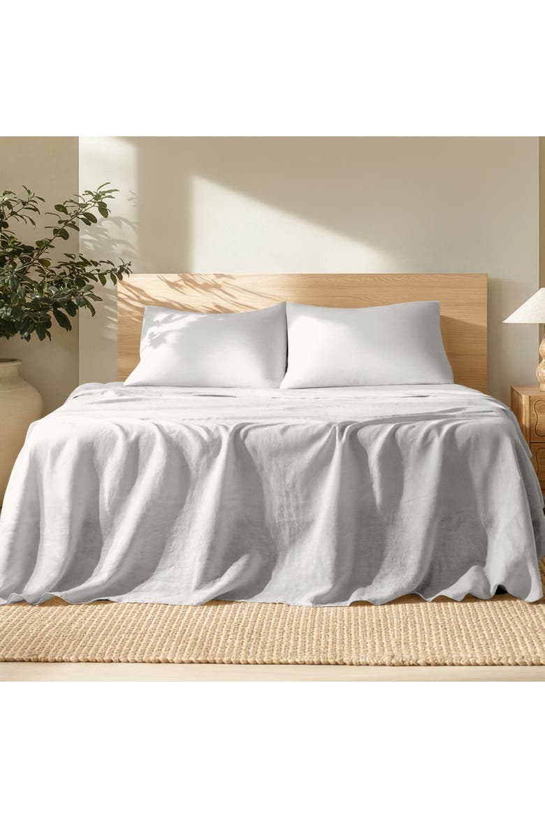 100% European Linen Sheet Set, Alternate, color, Glacier Grey