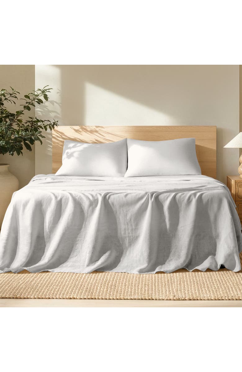 Bare Home 100% European Linen Sheet Set, Alternate, color, Glacier Grey