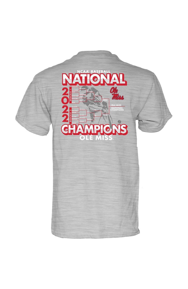 BLUE 84 Men's Blue 84 Heathered Gray Ole Miss Rebels 2022 NCAA Men's Baseball College World Series Champions Schedule T-Shirt, Alternate, color, 