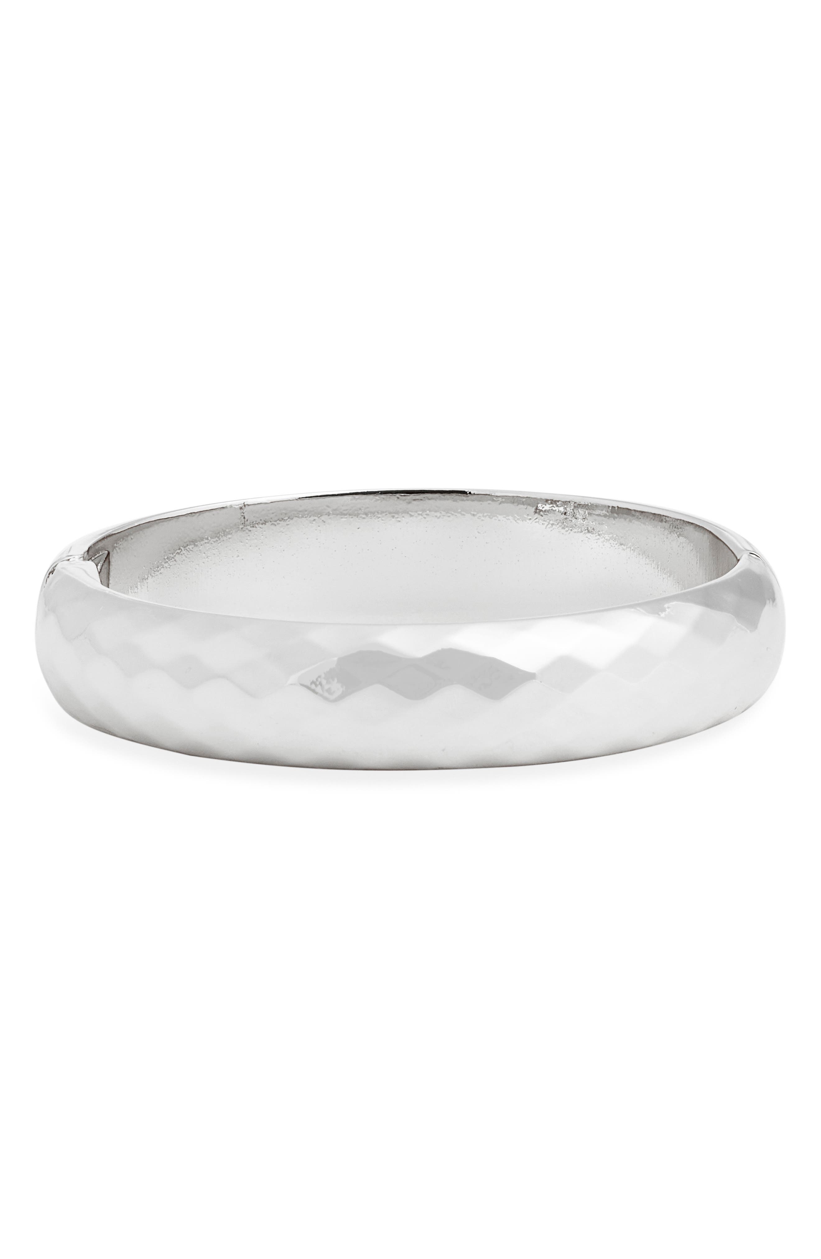 Nordstrom Hammered Hinge Bangle In Silver