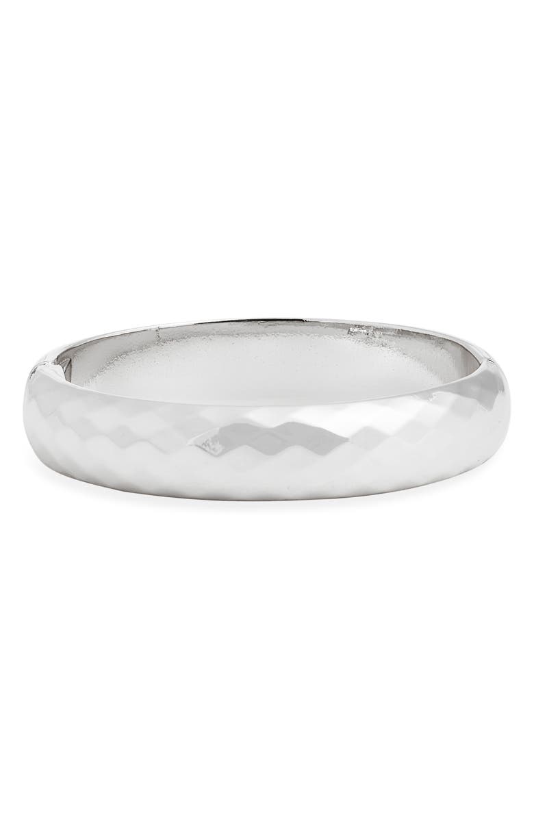 Nordstrom Hammered Hinge Bangle, Main, color, Silver