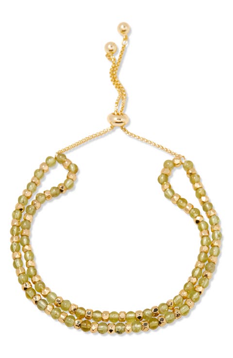 Evette Birthstone Beaded Slider Bracelet