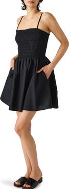 Steve Madden Lotty Smocked Fit & Flare Minidress