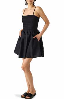 Steve Madden Lotty Smocked Fit & Flare Minidress