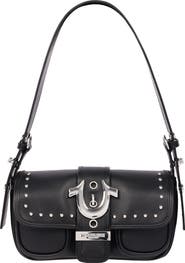 True Religion Smooth Moto Studded Faux Leather Shoulder Bag