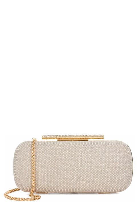 Body Faux Leather Frame Clutch