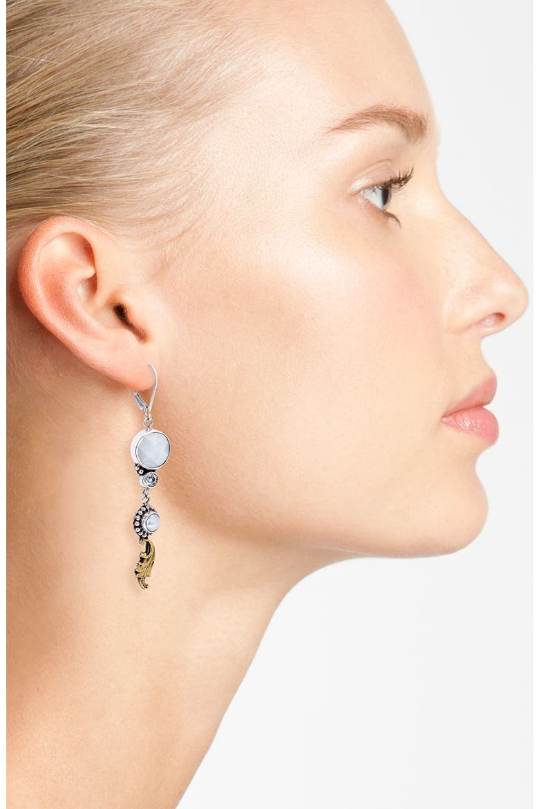 'Embroidery' Earrings, Alternate, color, SILVER/ WHITE