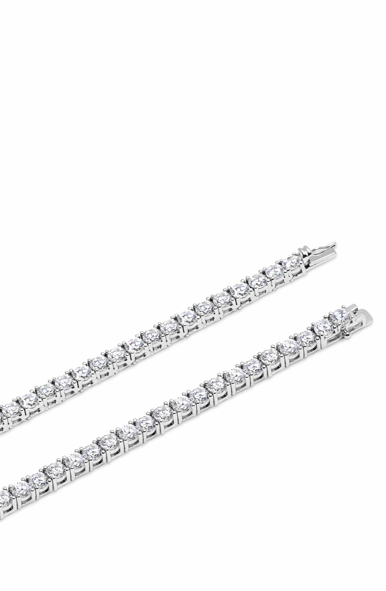 Nialaya Tennis Necklace, Alternate, color, Silver