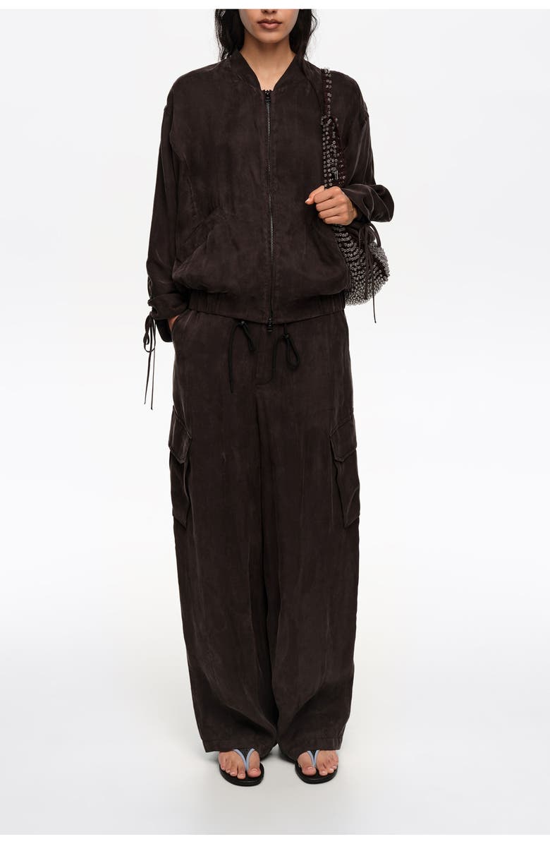 Bimba y Lola Fluid Cargo Trousers, Alternate, color, Washed Black