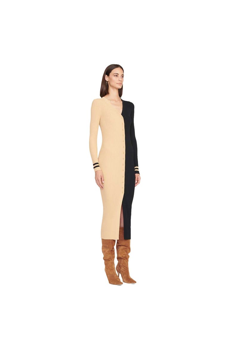 Women's STAUD Gold/Black New Orleans Saints Shoko Knit Button-Up Sweater Dress, Alternate, color, Gold