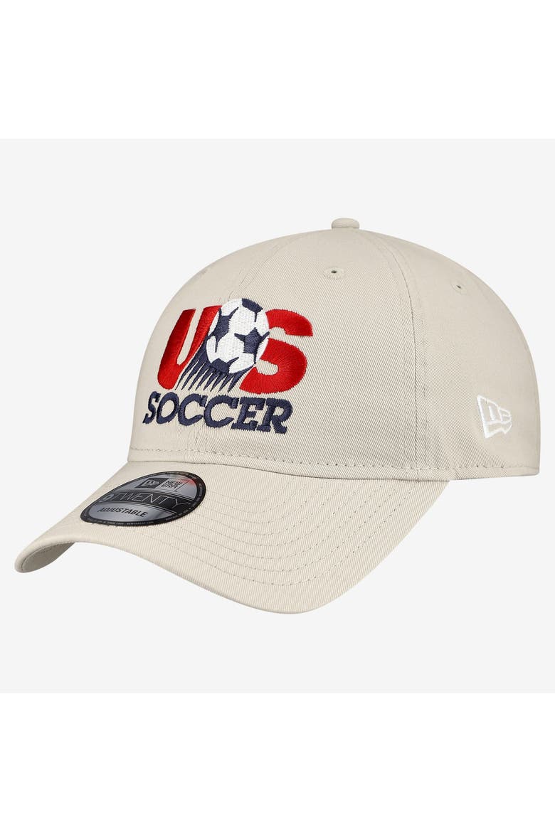 Men's New Era Tan USMNT 1993 9TWENTY Adjustable Hat, Main, color, Tan