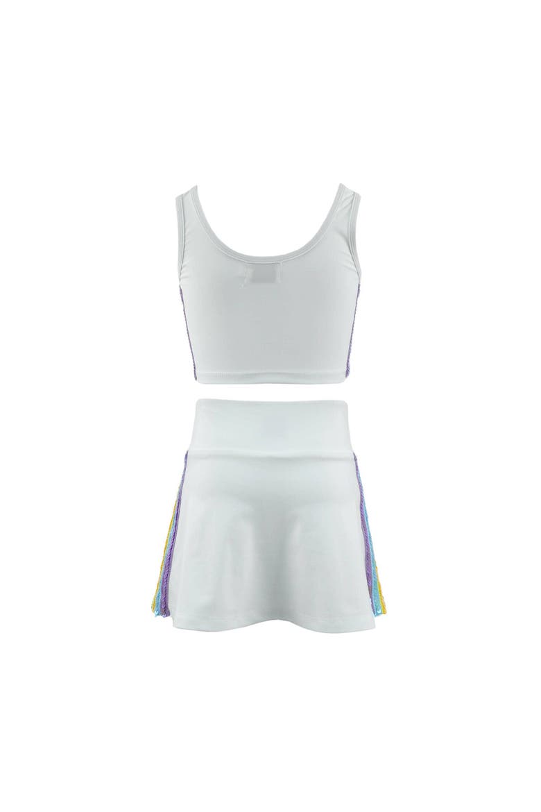 Rainbow Sherbet Sequin Tennis Set, Alternate, color, WHITE