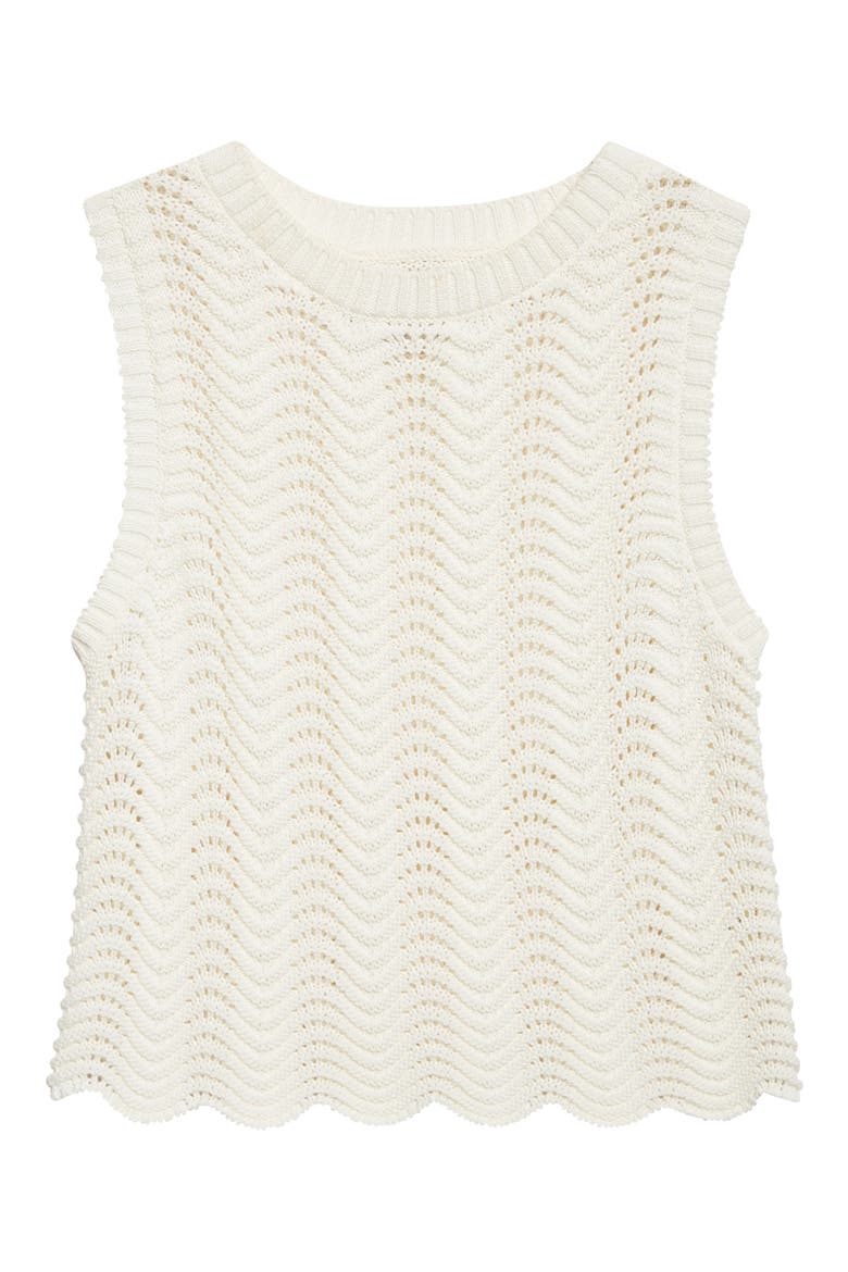 Vittoria Open Knit Cotton Sleeveless Sweater, Alternate, color, IVORY