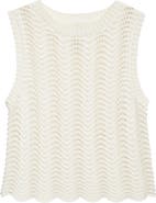 LOULOU DE SAISON Vittoria Open Knit Cotton Sleeveless Sweater