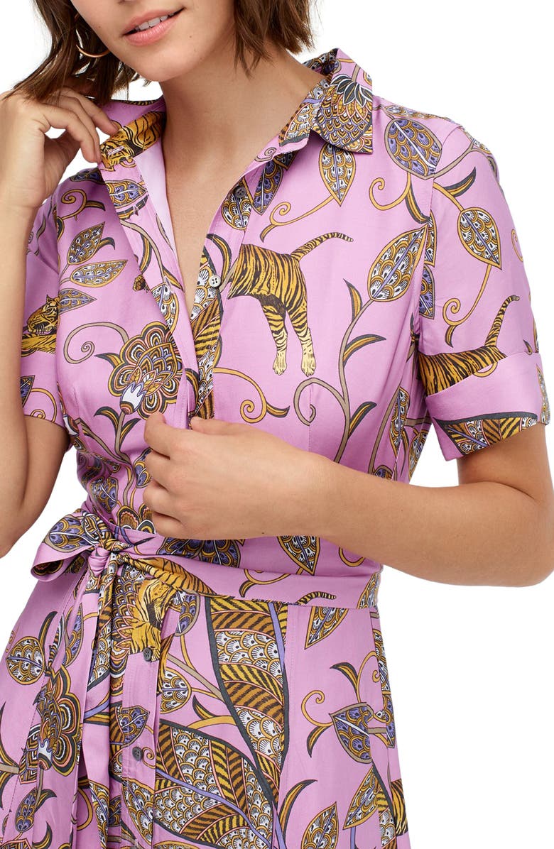 J.Crew Dryden Print Short Sleeve Shirtdress, Alternate, color,