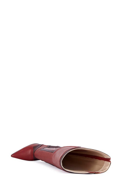 Azalea Wang Rodrigo Patchwork Knee High Boot In Red