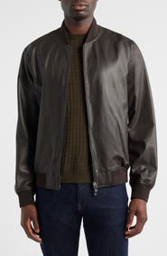 Emporio Armani Leather Bomber Jacket