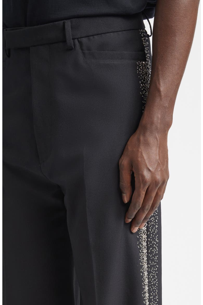 Crystal Stripe Flare Leg Pants, Alternate, color, BLACK