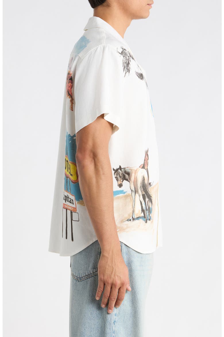 El Capitan Printed Camp Shirt, Alternate, color, BONE