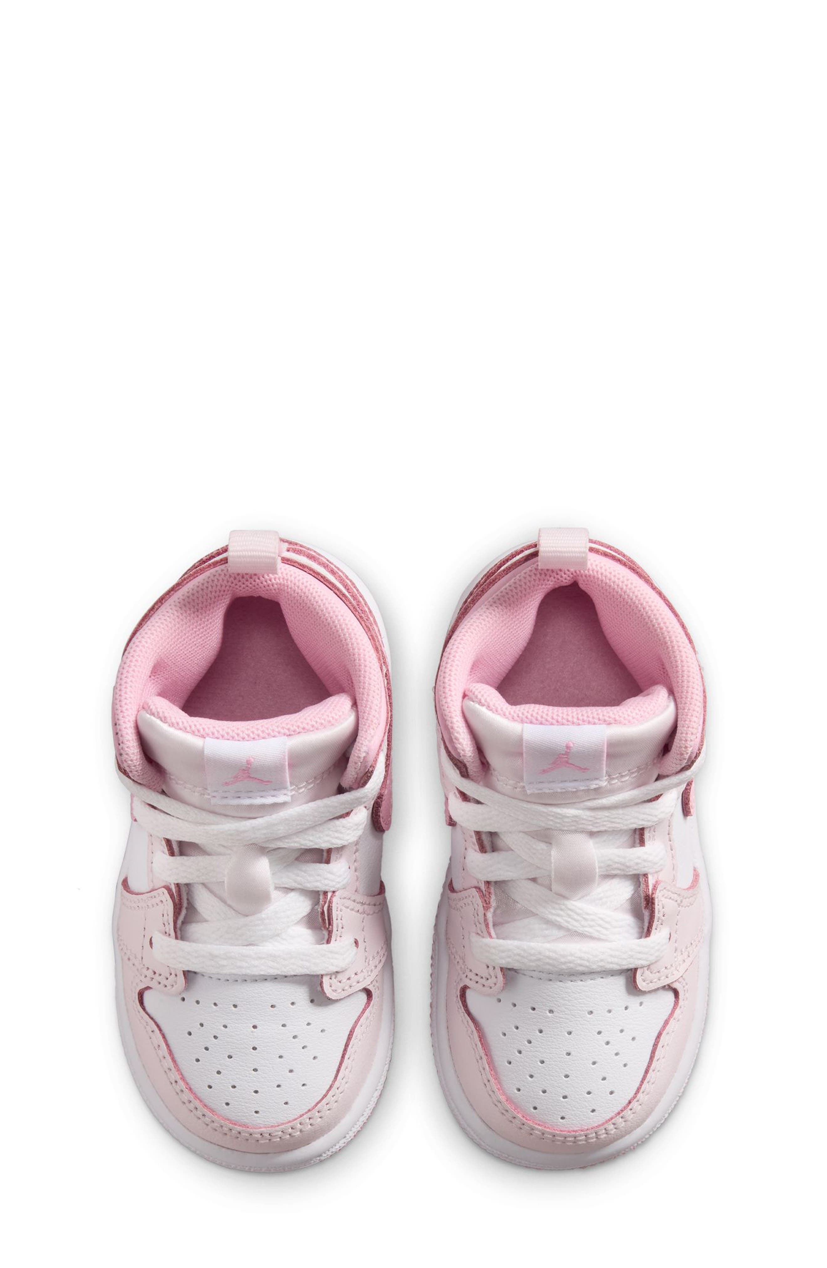 Kids' Air Jordan 1 Mid Sneaker, Alternate, color, 600 PERLPK/MDSFPK