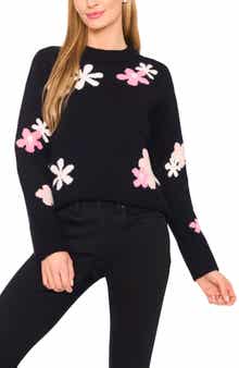 CeCe Floral Crewneck Sweater