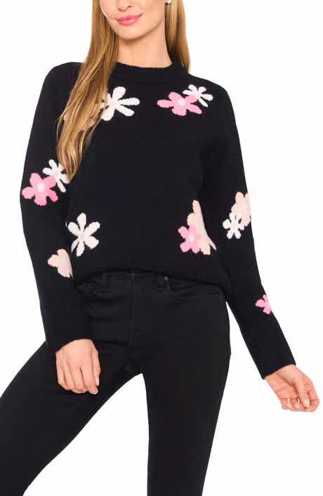 CeCe Floral Crewneck Sweater