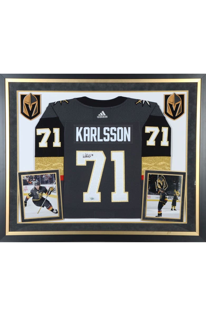 FANATICS AUTHENTIC William Karlsson Vegas Golden Knights Deluxe Framed Autographed Black Adidas Authentic Jersey, Main, color, 