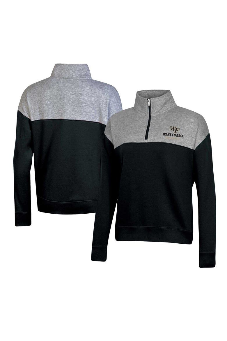 Women's Champion  Black Wake Forest Demon Deacons Color-Blocked Quarter-Zip Sweatshirt, Main, color, Black