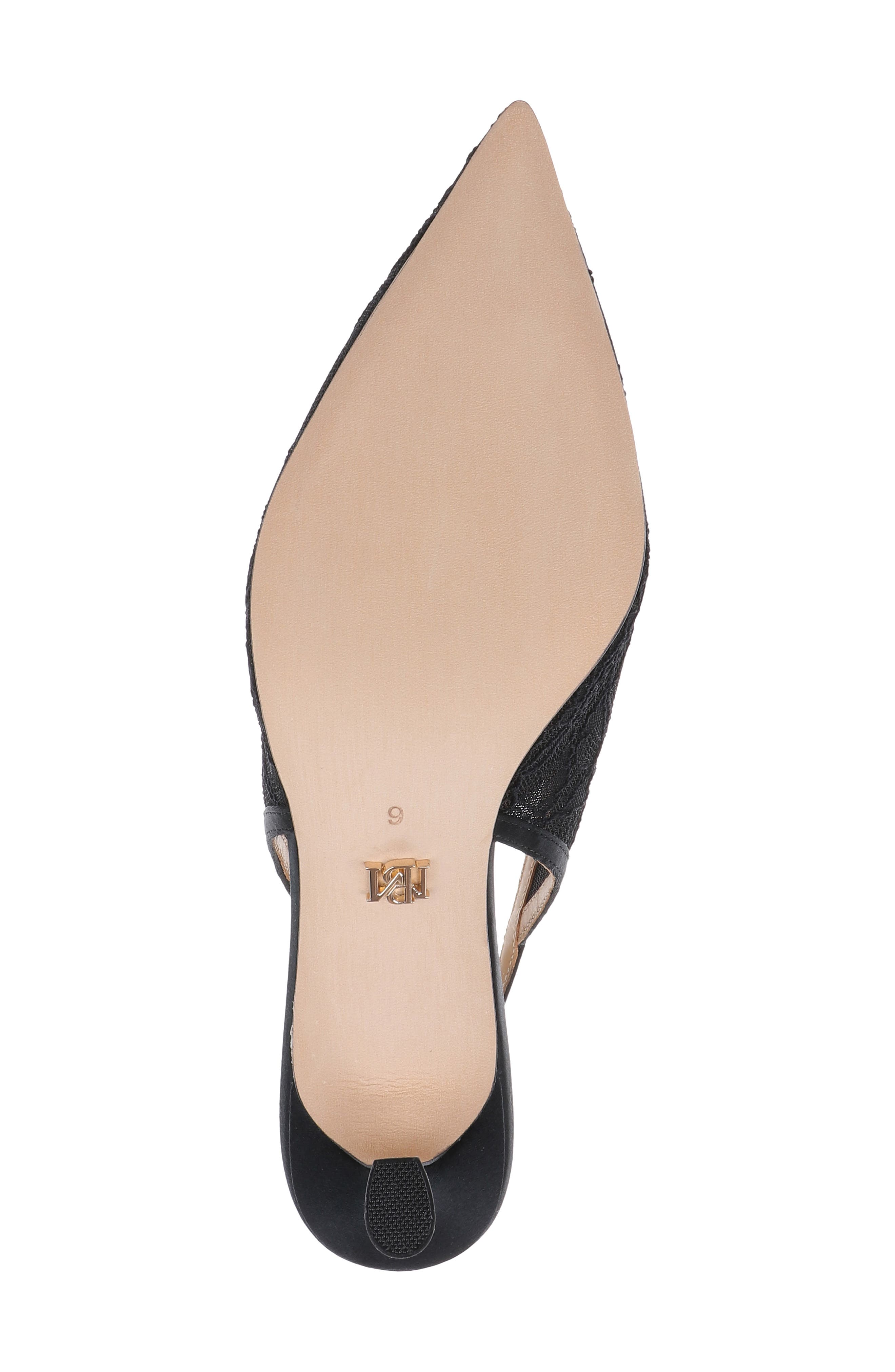 Raine Slingback Pointed Toe Pump, Alternate, color, BLACK LACE