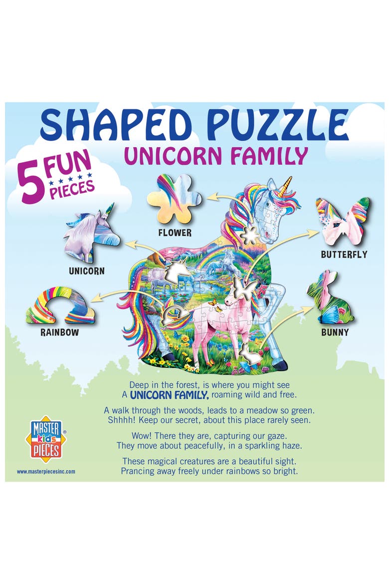 Unicorn Family 100pc Shaped Puzzle, Alternate, color, Multicolor