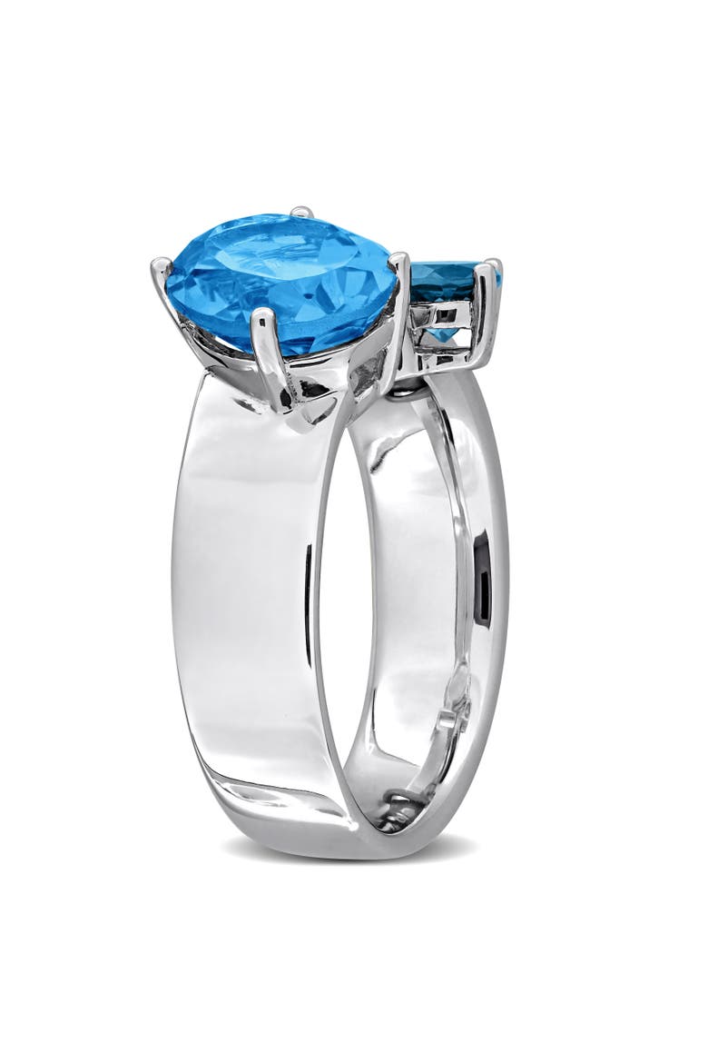 Multi Blue Topaz Ring Sterling Silver, Alternate, color, Blue Topaz