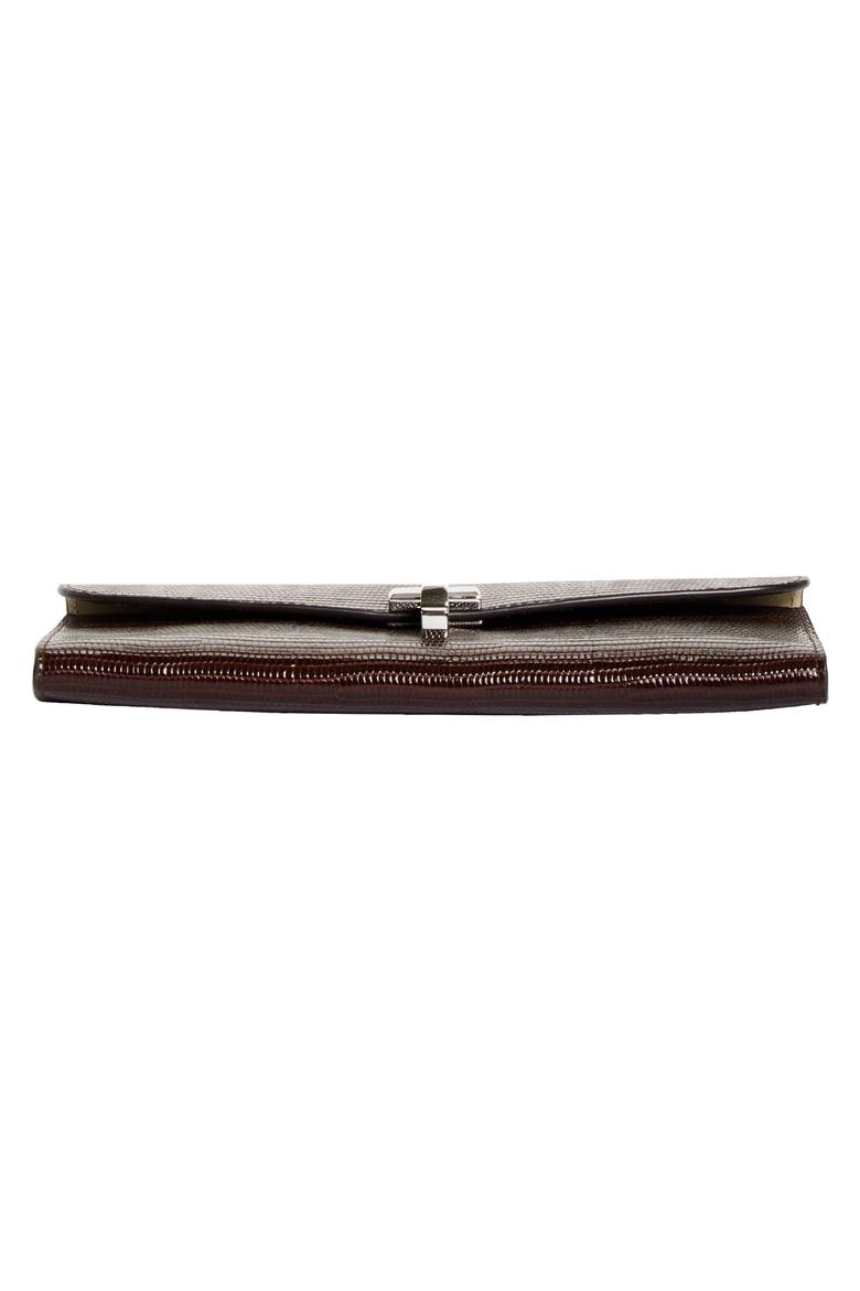 T-Lock Lizard Embossed Wallet, Alternate, color, BROWN