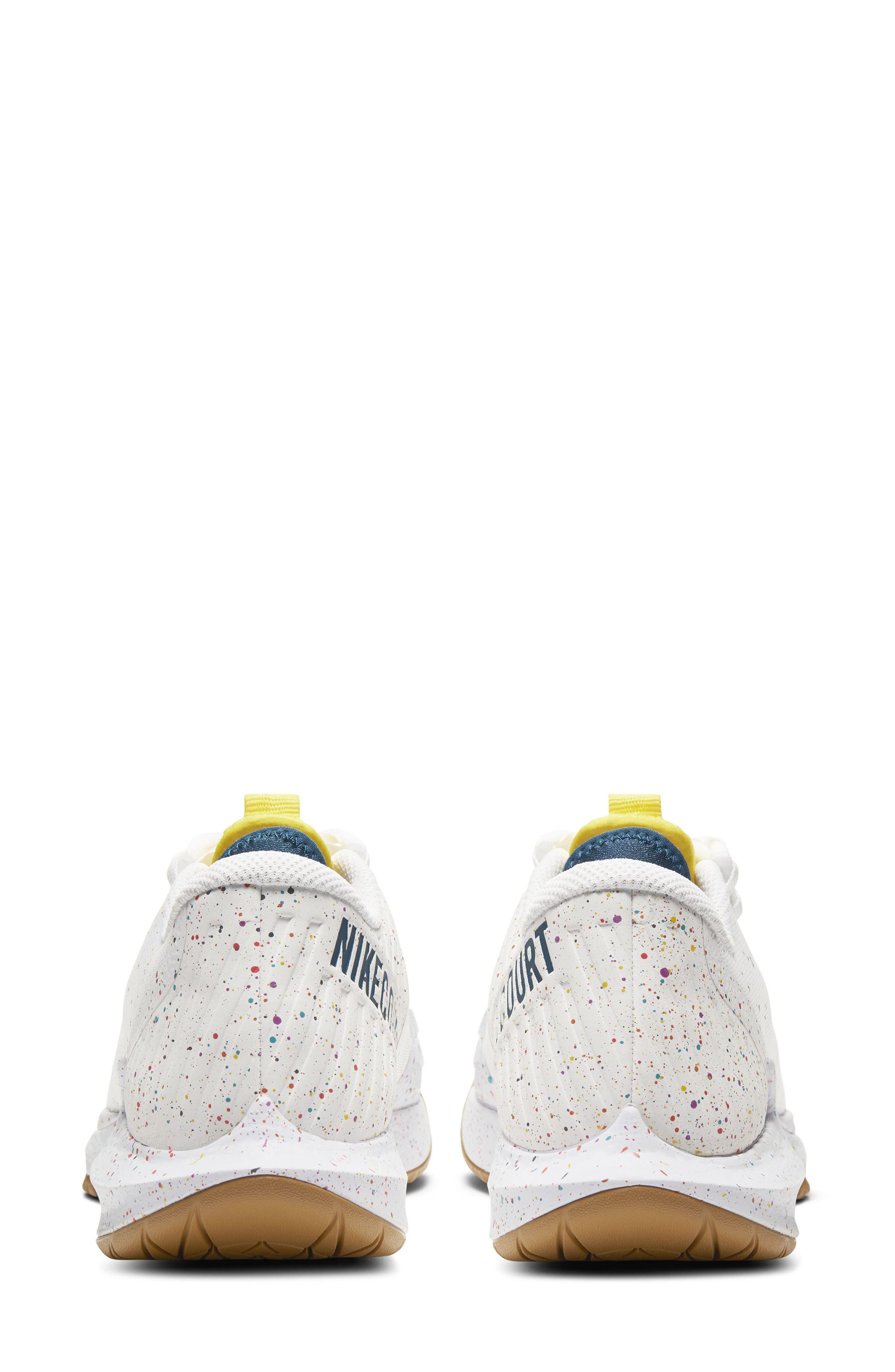 NikeCourt Air Zoom Zero Tennis Shoe, Alternate, color, WHITE/ AQUA/ YELLOW/ BLUE