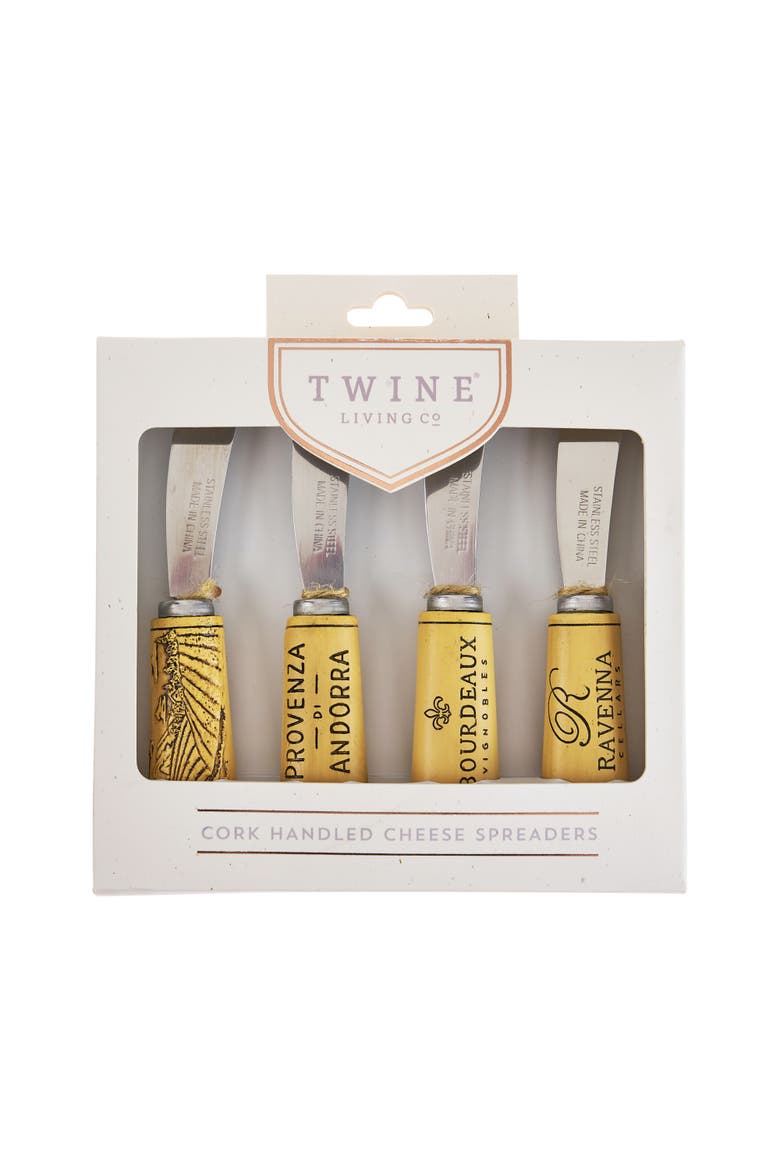 Cork Handled Cheese Spreader Set of 4, Alternate, color, Silver