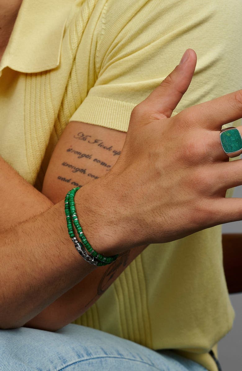 Nialaya Green Malachite Heishi Wrap Bracelet, Alternate, color, Green Malachite