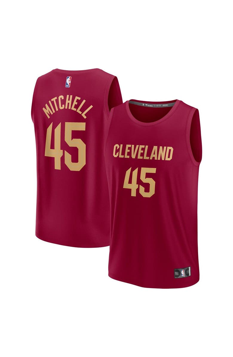 FANATICS Men's Fanatics Branded Donovan Mitchell Wine Cleveland Cavaliers 2022/23 Fast Break Replica Jersey - Icon Edition, Main, color, 