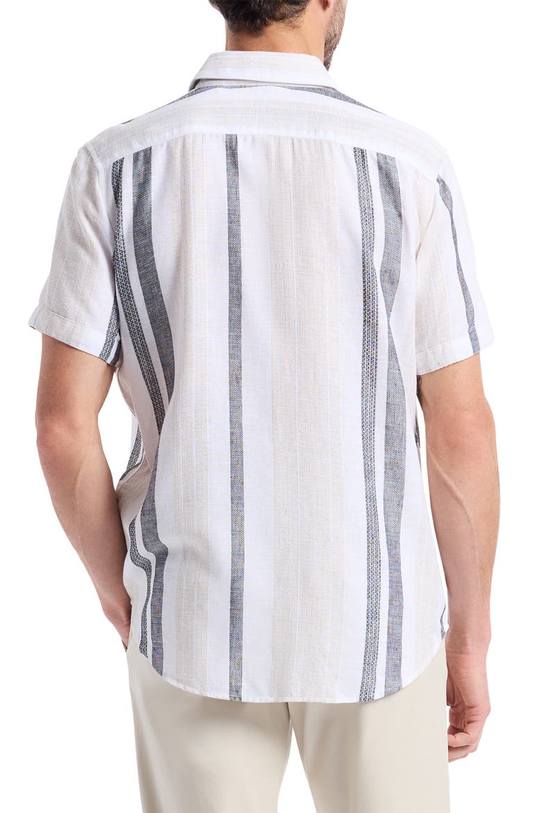 Makai Stripe Sport Shirt, Alternate, color, WHITE