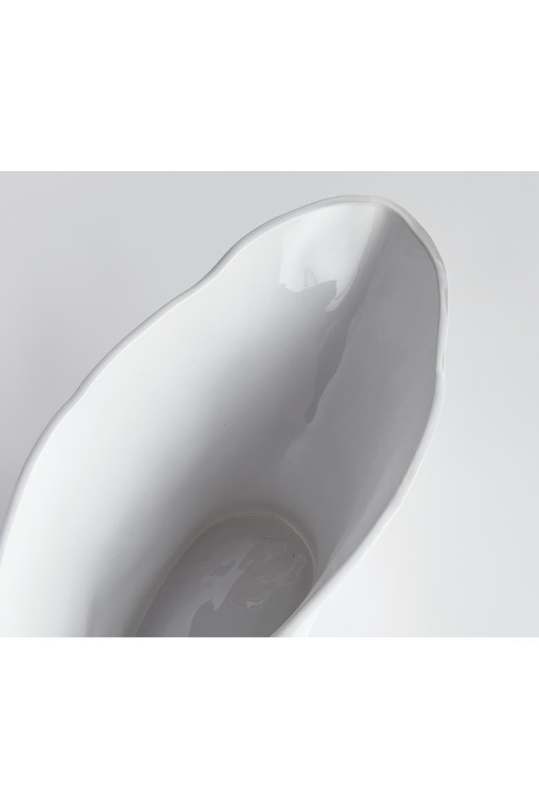 Madara White Gloss Oval Large Ceramic Sculptural Vase 18.75", Alternate, color, White