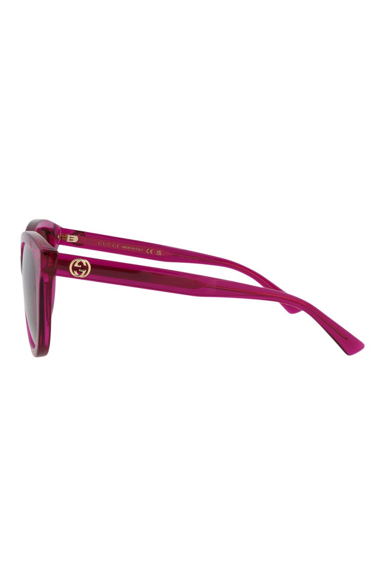 54mm Round Sunglasses, Alternate, color, PINK PINK RED