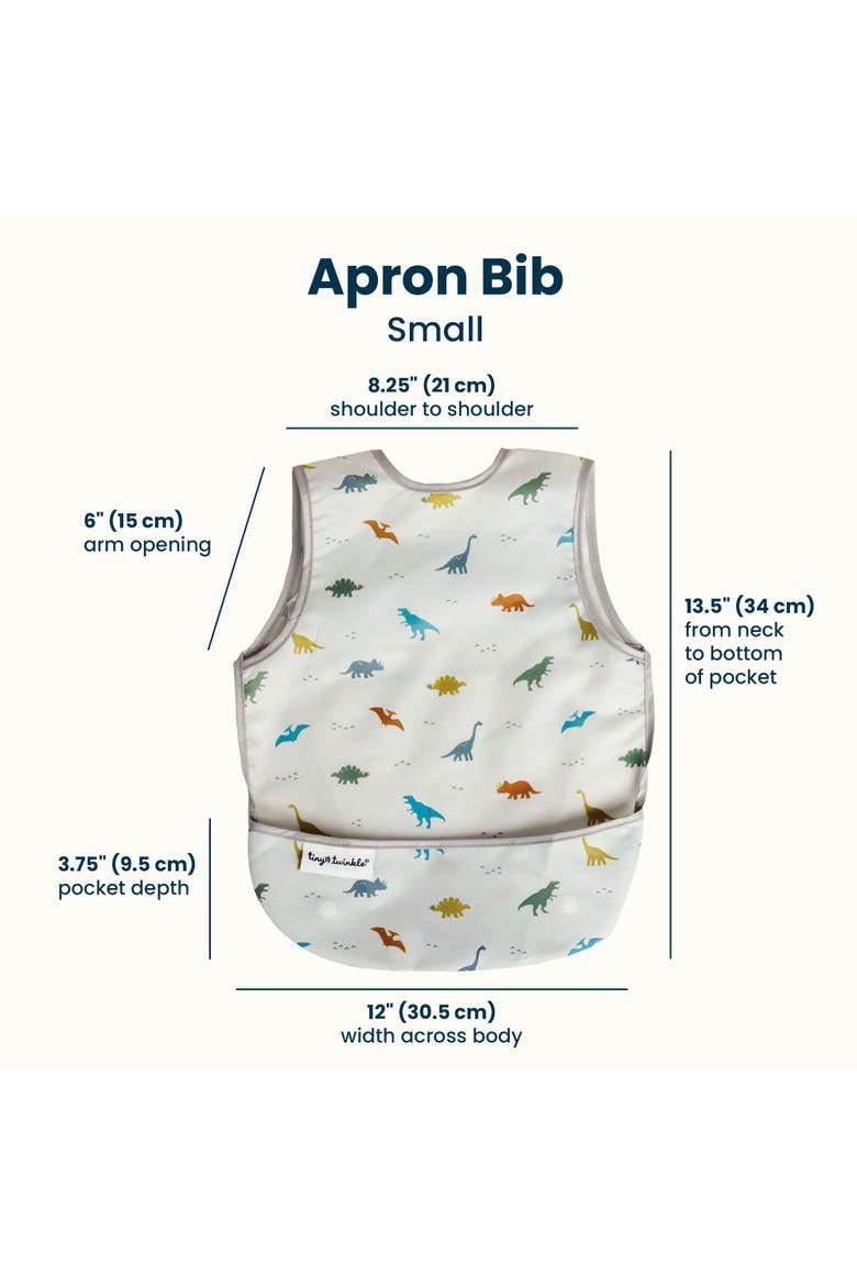Mess-Proof and Waterproof Baby Apron Bib, Alternate, color, Dinosaur